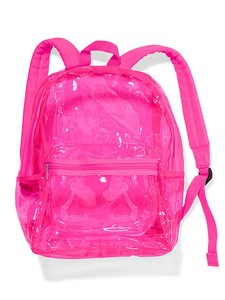 clear bookbag pink